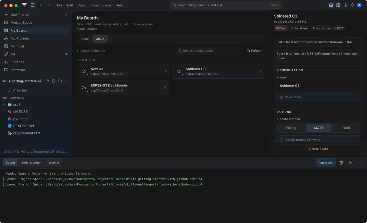 Tantalum IDE workspace and Monaco editor interface